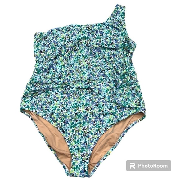 J. Crew Floral One Shoulder Swimsuit Women’s Plus Size 3X NEW - Picture 1 of 9